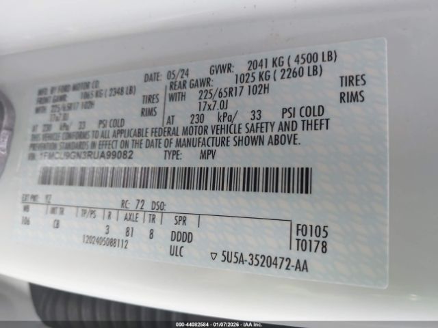 2024 FORD ESCAPE 1FMCU9GN3RUA99082 Photo 8