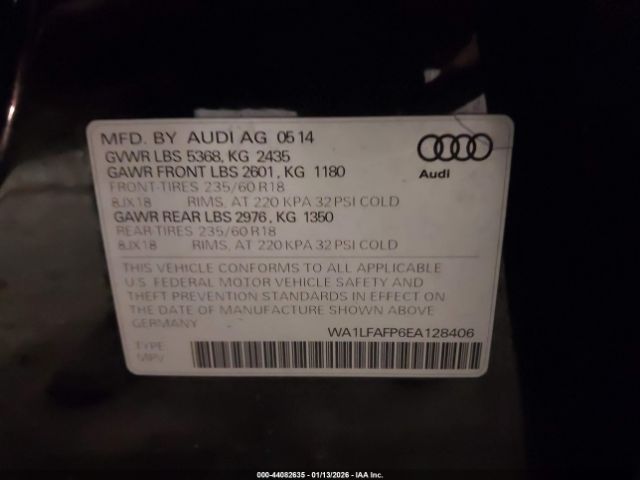2014 AUDI Q5 WA1LFAFP6EA128406 Photo 8