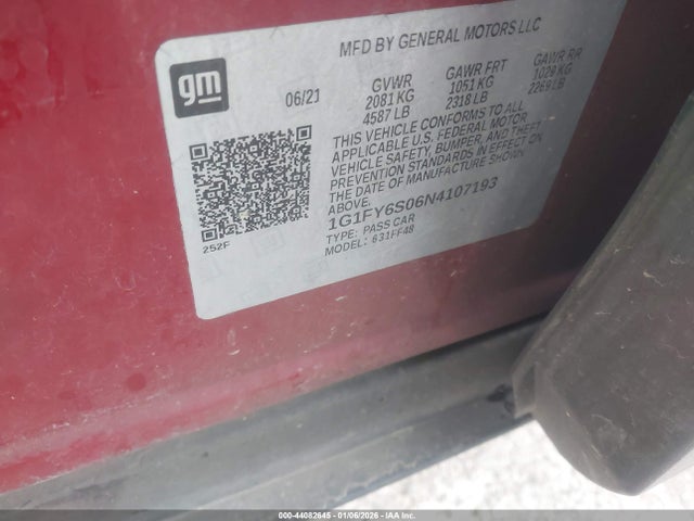 1G1FY6S06N4107193 Chevrolet Bolt Euv Fwd Lt