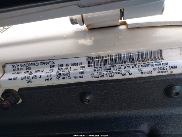 1999 Jeep Wrangler Sport მანქანა იყიდება აუქციონზე, vin: 1J4FY19S3XP476221, აუქციონის ნომერი: 44082687