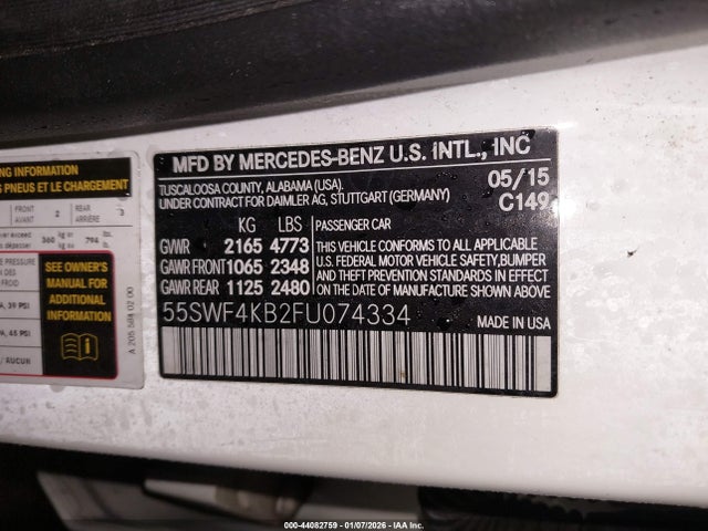 55SWF4KB2FU074334 Mercedes-Benz C 300 4matic