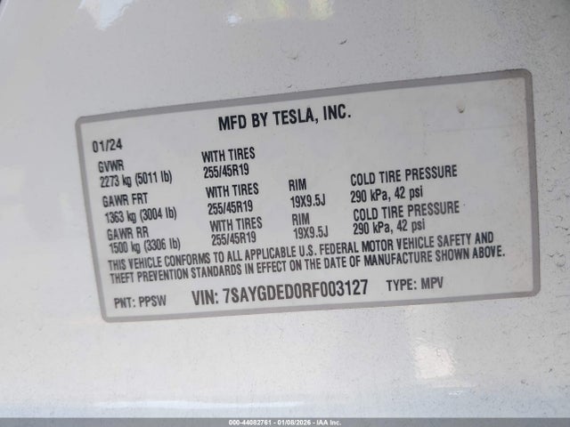 2024 TESLA MODEL Y 7SAYGDED0RF003127 Photo 8