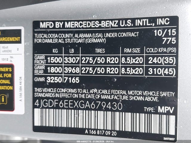 2016 MERCEDES-BENZ GL 450 4JGDF6EEXGA679430 Photo 8