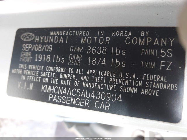 2010 HYUNDAI ACCENT KMHCN4AC5AU430904 Photo 8