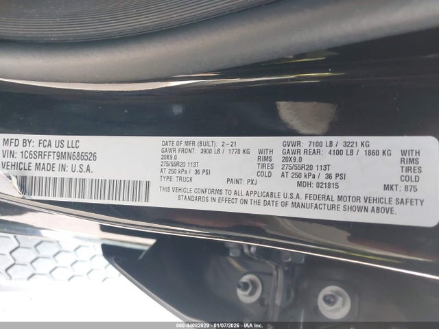 Продаж на аукціоні авто 2021 Ram 1500 Big Horn  4x4 5'7 Box, vin: 1C6SRFFT9MN686526, номер лоту: 44082829