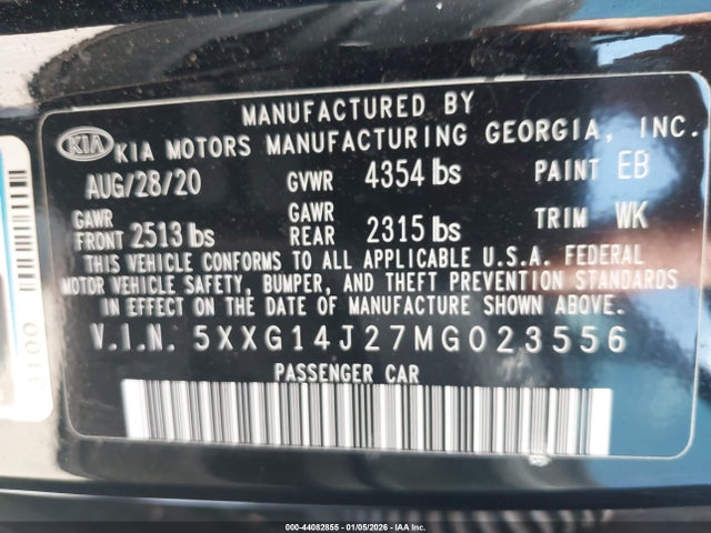 5XXG14J27MG023556 KIA K5 LXS