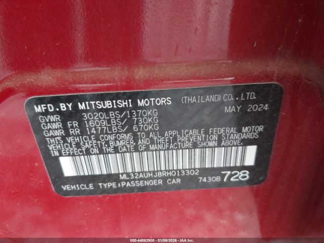 2024 MITSUBISHI MIRAGE ML32AUHJ8RH013302 Photo 8