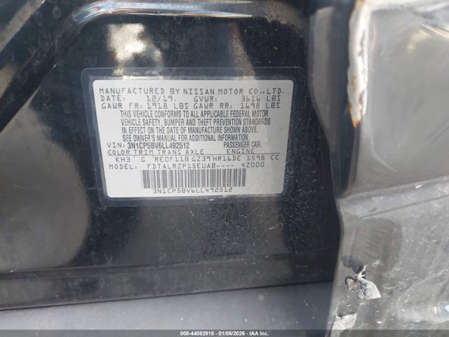 3N1CP5BV6LL492512 Nissan Kicks S Xtronic Cvt