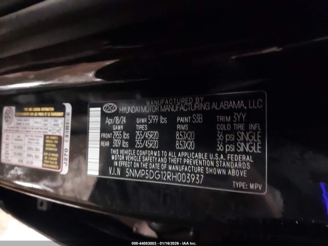 2024 HYUNDAI SANTA FE HYBRID 5NMP5DG12RH003937 Photo 8