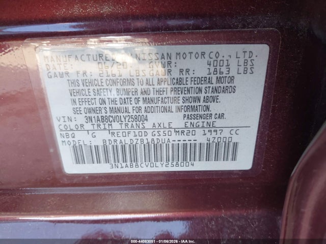 3N1AB8CV0LY258004 Nissan Sentra Sv Xtronic Cvt