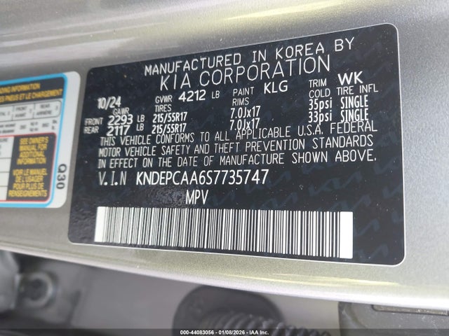 Продажа на аукционе авто 2025 Kia Seltos Lx, vin: KNDEPCAA6S7735747, номер лота: 44083056