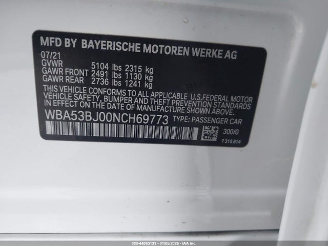 WBA53BJ00NCH69773 BMW 540 I