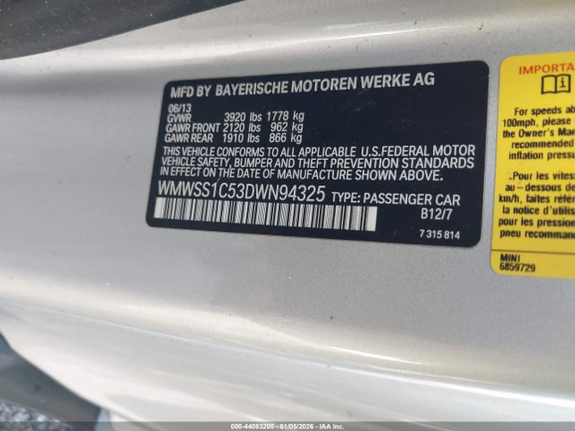 2013 MINI 3 DOOR WMWSS1C53DWN94325 Photo 8