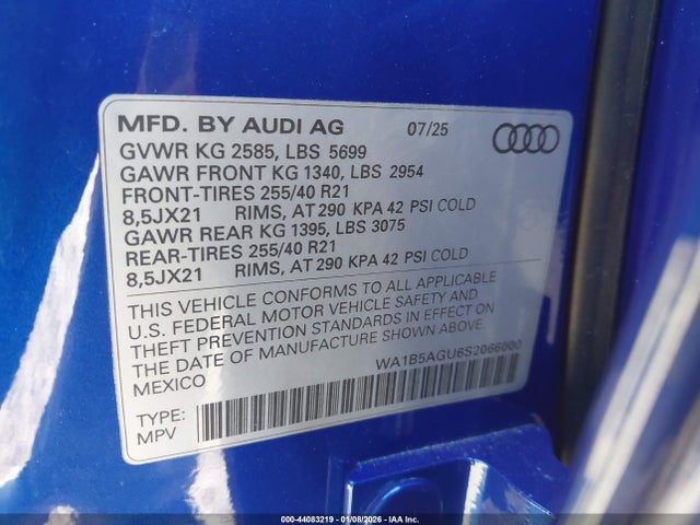 WA1B5AGU6S2066000 Audi All-new Sq5 Premium Plus Tfsi Quattro S Tronic