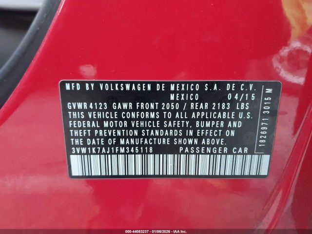 3VW1K7AJ1FM345118 Volkswagen Jetta 2.0l S