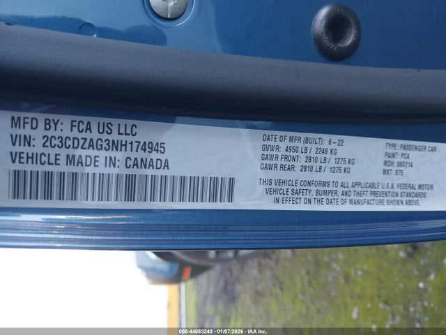 Dodge Challenger Sxt 2022 2C3CDZAG3NH174945 Image 9