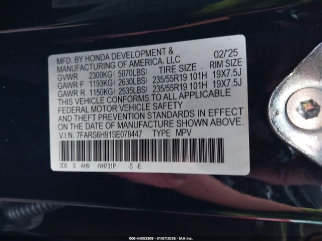 Honda Cr-v Hybrid Sport Touring 2025 7FARS6H91SE078447 Image 9