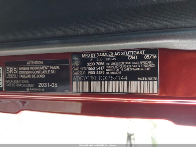 WDCYC3KF1GX257144 Mercedes-Benz G 550 4matic