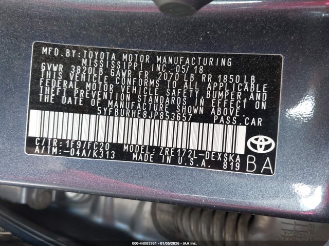 Toyota Corolla Se/xse 2018 5YFBURHE8JP853657 Image 9