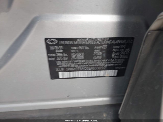 Auction sale of the 2020 Hyundai Santa Fe Sel, vin: 5NMS33AD0LH253035, lot number: 44083372