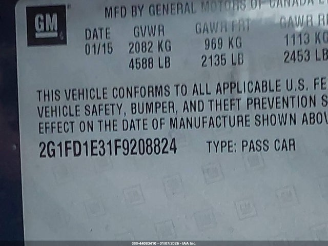 Chevrolet Camaro 1lt 2015 2G1FD1E31F9208824 Image 9