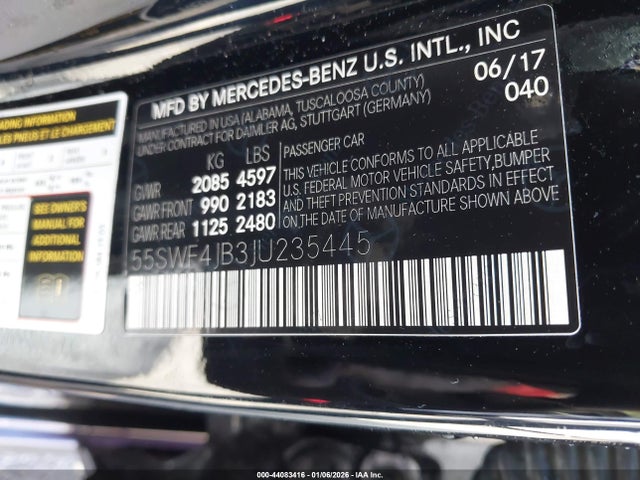 55SWF4JB3JU235445 Mercedes-Benz C 300