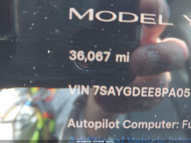 Продажа на аукционе авто 2023 Tesla Model Y, vin: 7SAYGDEE8PA055656, номер лота: 44083429