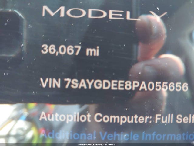 Продажа на аукционе авто 2023 Tesla Model Y, vin: 7SAYGDEE8PA055656, номер лота: 44083429