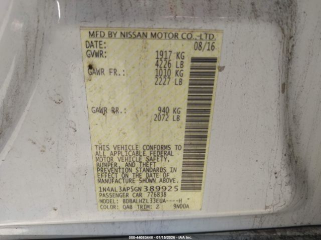 2016 NISSAN ALTIMA 1N4AL3AP5GN389925 Photo 8