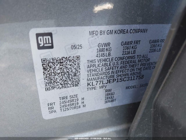 KL77LJEP1SC311758 Chevrolet Trax Fwd 2rs