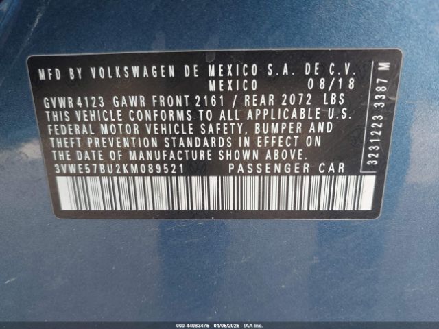 2019 VOLKSWAGEN JETTA 3VWE57BU2KM089521 Photo 8