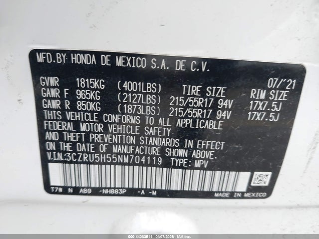 Honda Hr-v 2wd Ex 2022 3CZRU5H55NM704119 Image 9