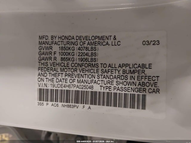 19UDE4H67PA025048 Acura Integra A-spec Technology