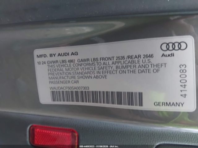 2025 AUDI A5 SPORTBACK WAUDACF50SA007303 Photo 8