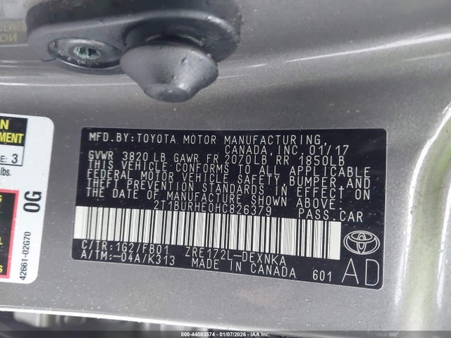 2T1BURHE0HC826379 Toyota COROLLA LE