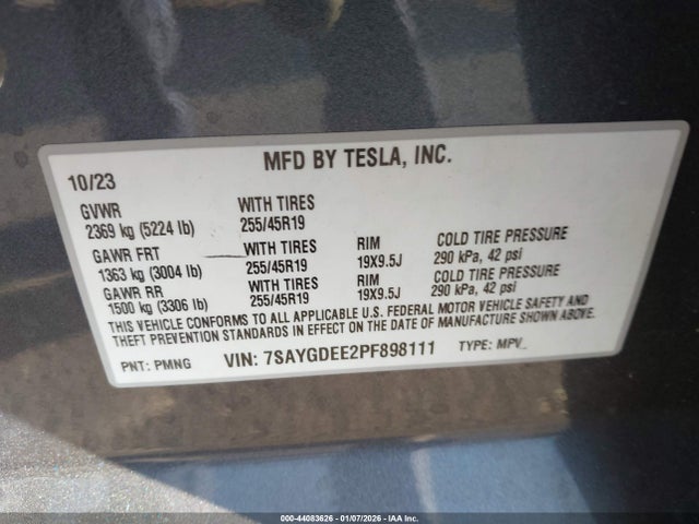 2023 TESLA MODEL Y 7SAYGDEE2PF898111 Photo 8