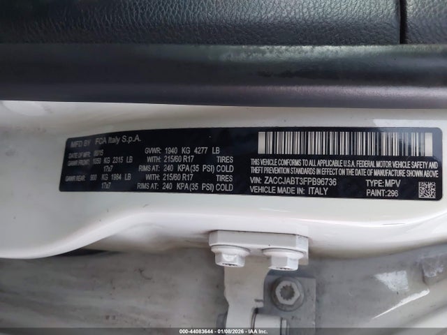 ZACCJABT3FPB96736 Jeep Renegade Latitude