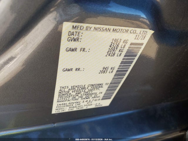 Nissan Altima 2.5 Sv 2019 1N4BL4DV4KC141769 Image 9