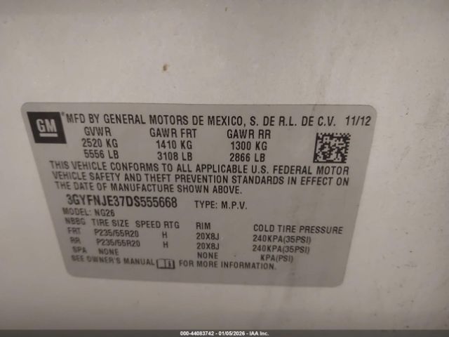 2013 CADILLAC SRX 3GYFNJE37DS555668 Photo 8