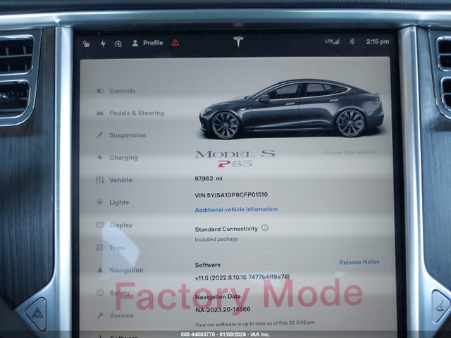 2012 TESLA MODEL S 5YJSA1DP8CFP01510 Photo 6