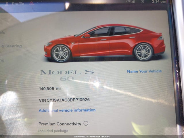 Продаж на аукціоні авто 2013 Tesla Model S, vin: 5YJSA1AC3DFP10926, номер лоту: 44083775