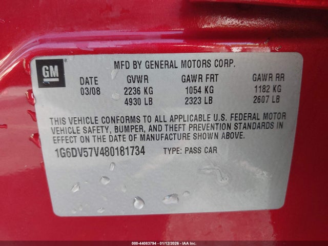 2008 CADILLAC CTS 1G6DV57V480181734 Photo 8