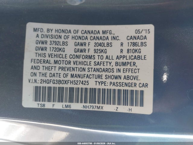 2HGFG3B0XFH527425 Honda Civic Ex-l