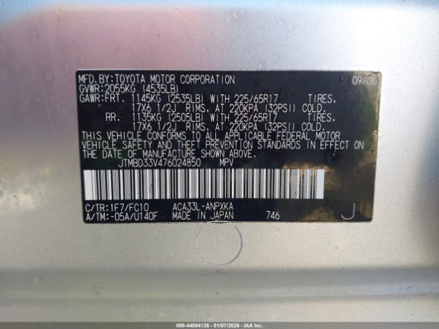 2007 TOYOTA RAV4 JTMBD33V476024850 Photo 8