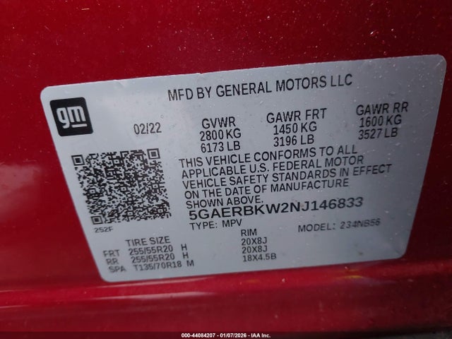 5GAERBKW2NJ146833 Buick Enclave Fwd Essence