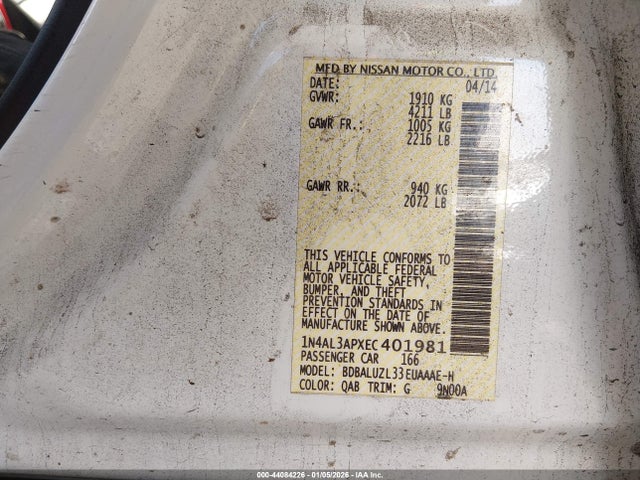 Nissan Altima 2.5 Sv 2014 1N4AL3APXEC401981 Image 9