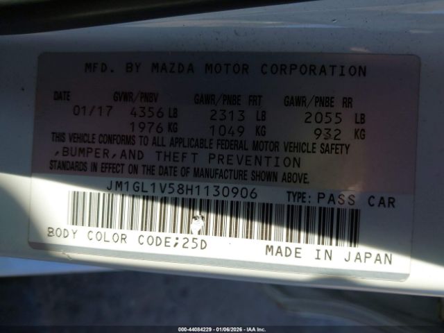 2017 MAZDA MAZDA6 JM1GL1V58H1130906 Photo 8