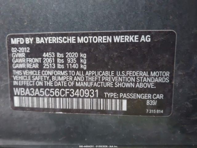 2012 BMW 328I WBA3A5C56CF340931 Photo 8
