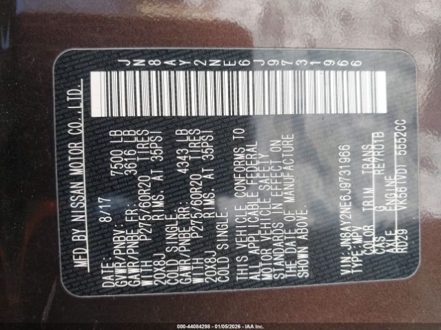 2018 NISSAN ARMADA JN8AY2NE6J9731966 Photo 8