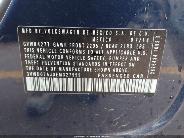 2014 VOLKSWAGEN JETTA 3VWD07AJ0EM327999 Photo 8